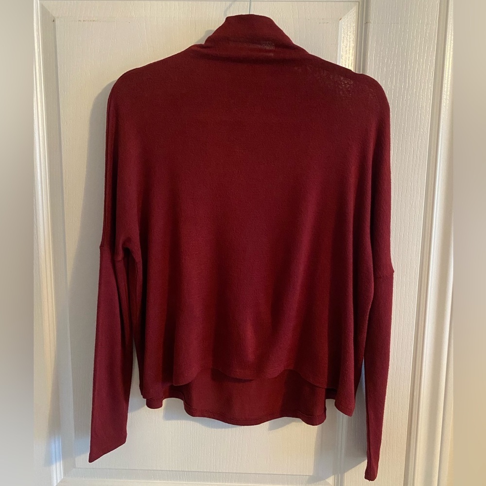 Leith Funnel Turtleneck Red Top